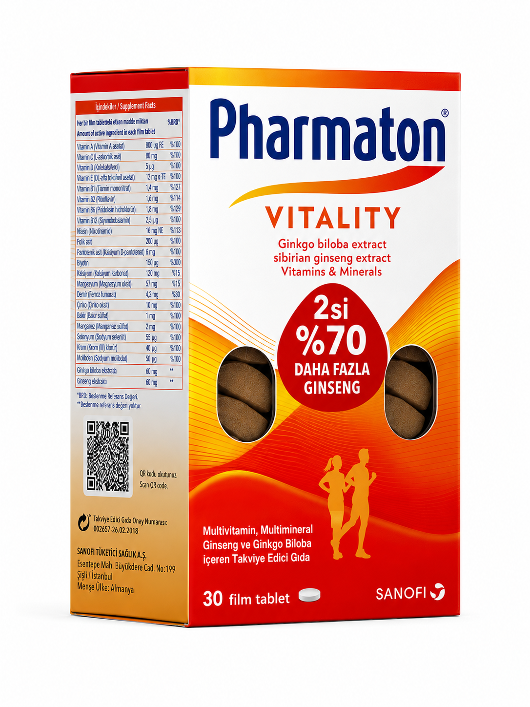 قرص فارماتون تبلتی ۳۰ عددی Pharmaton Vitality