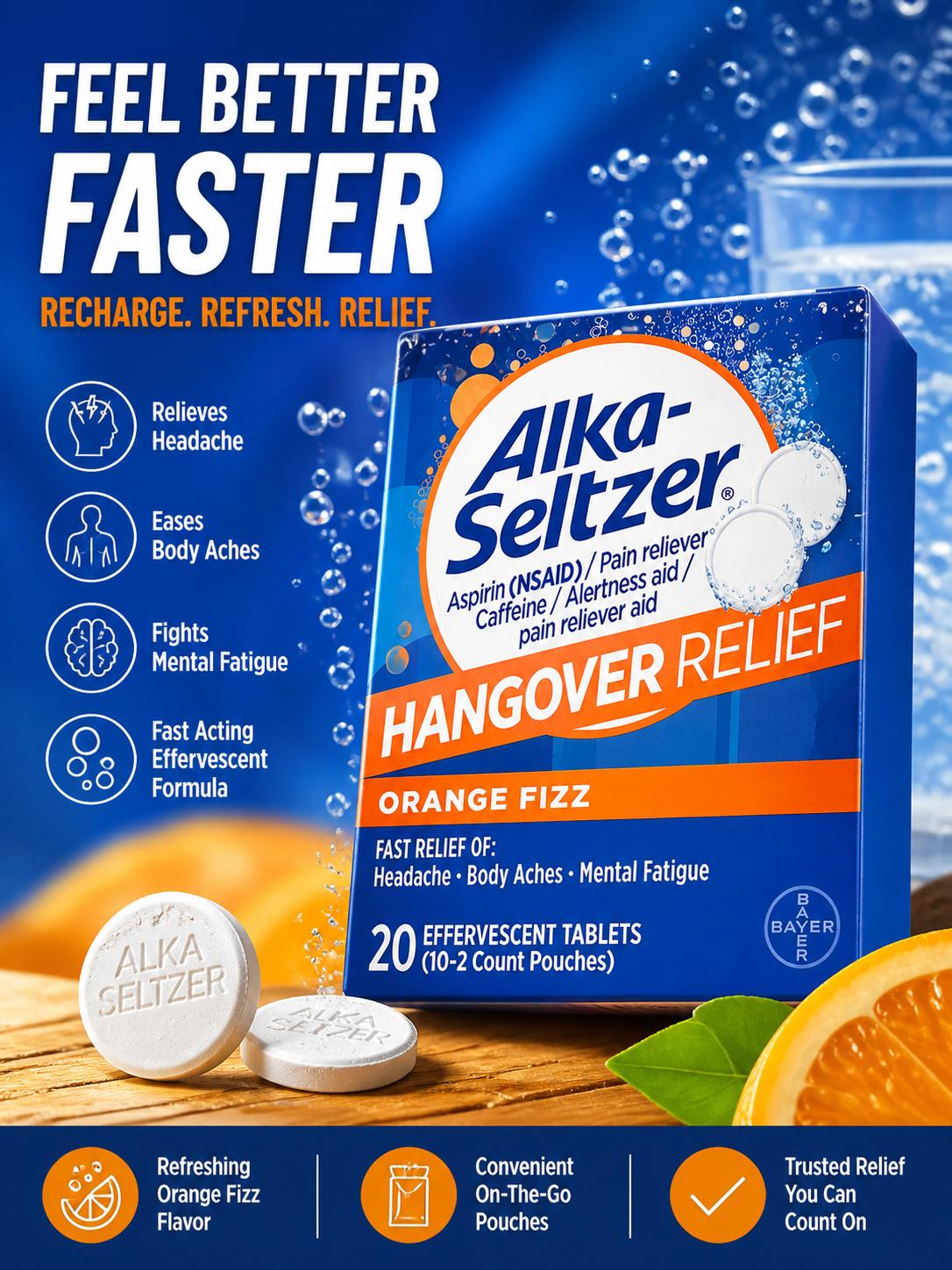 قرص آلکا سلتزر ۲۰ عددی Hangover relief