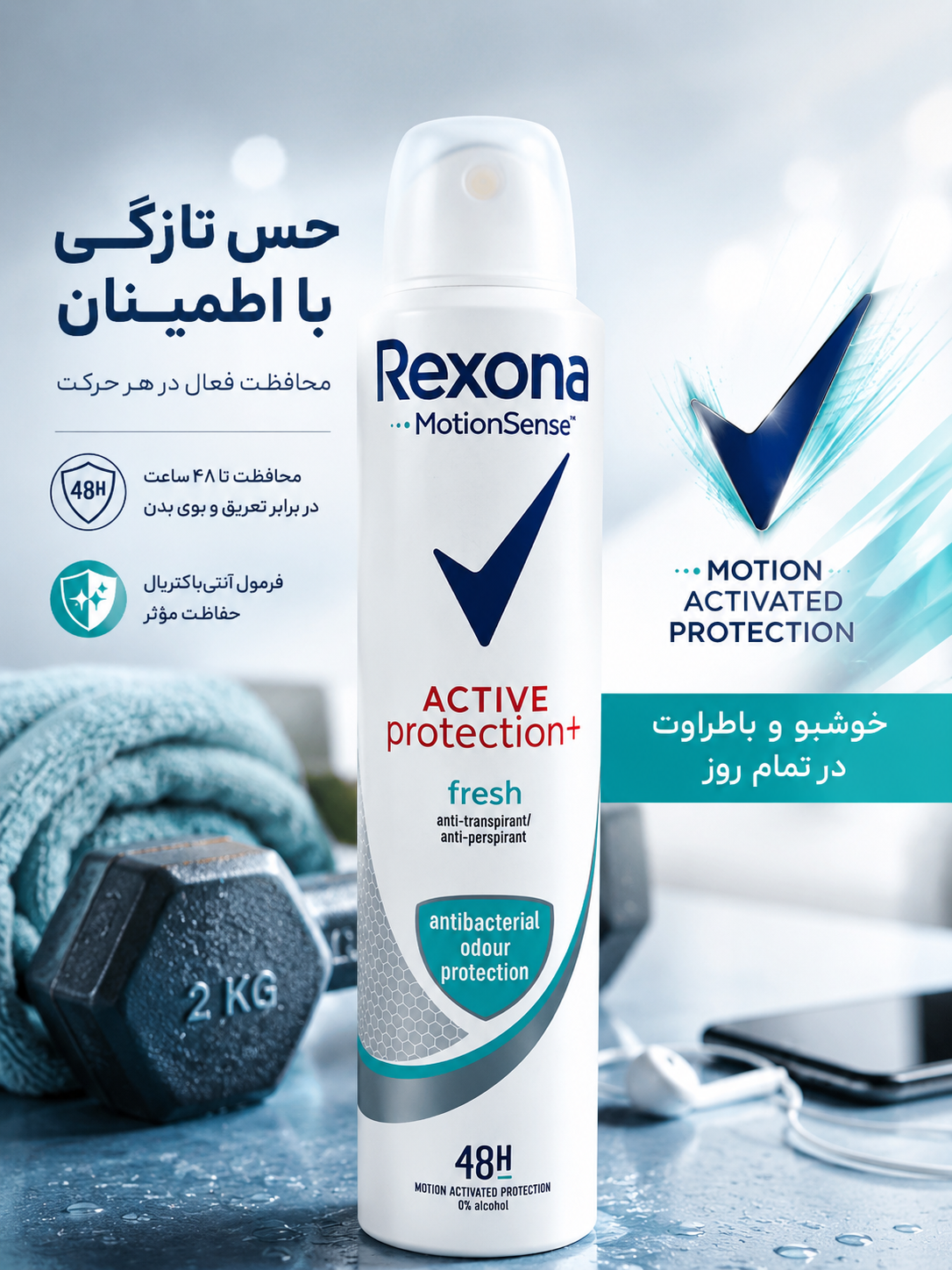 اسپری رکسونا ۲۰۰ میل مدل Active Protection Fresh
